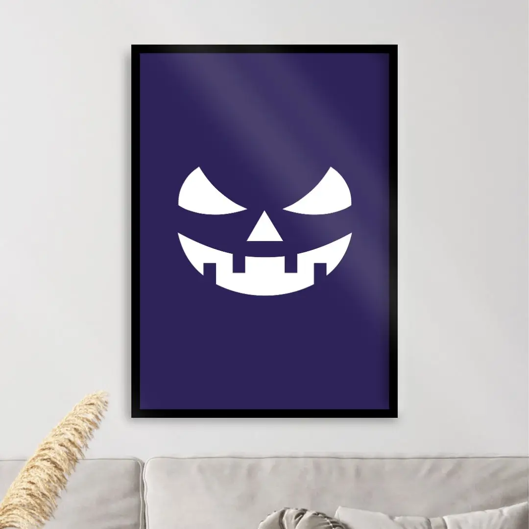 Artes digitais de Halloween para imprimir e decorar sua casa. Rosto de abóbora.
