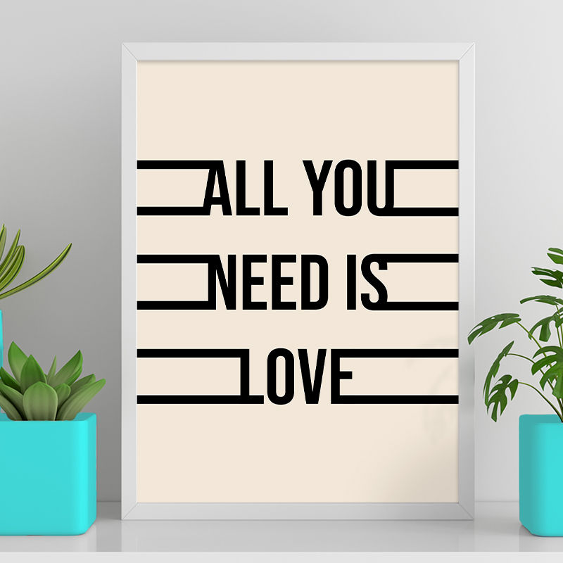 Miniatura: All you need is love - Listras Bege e preto