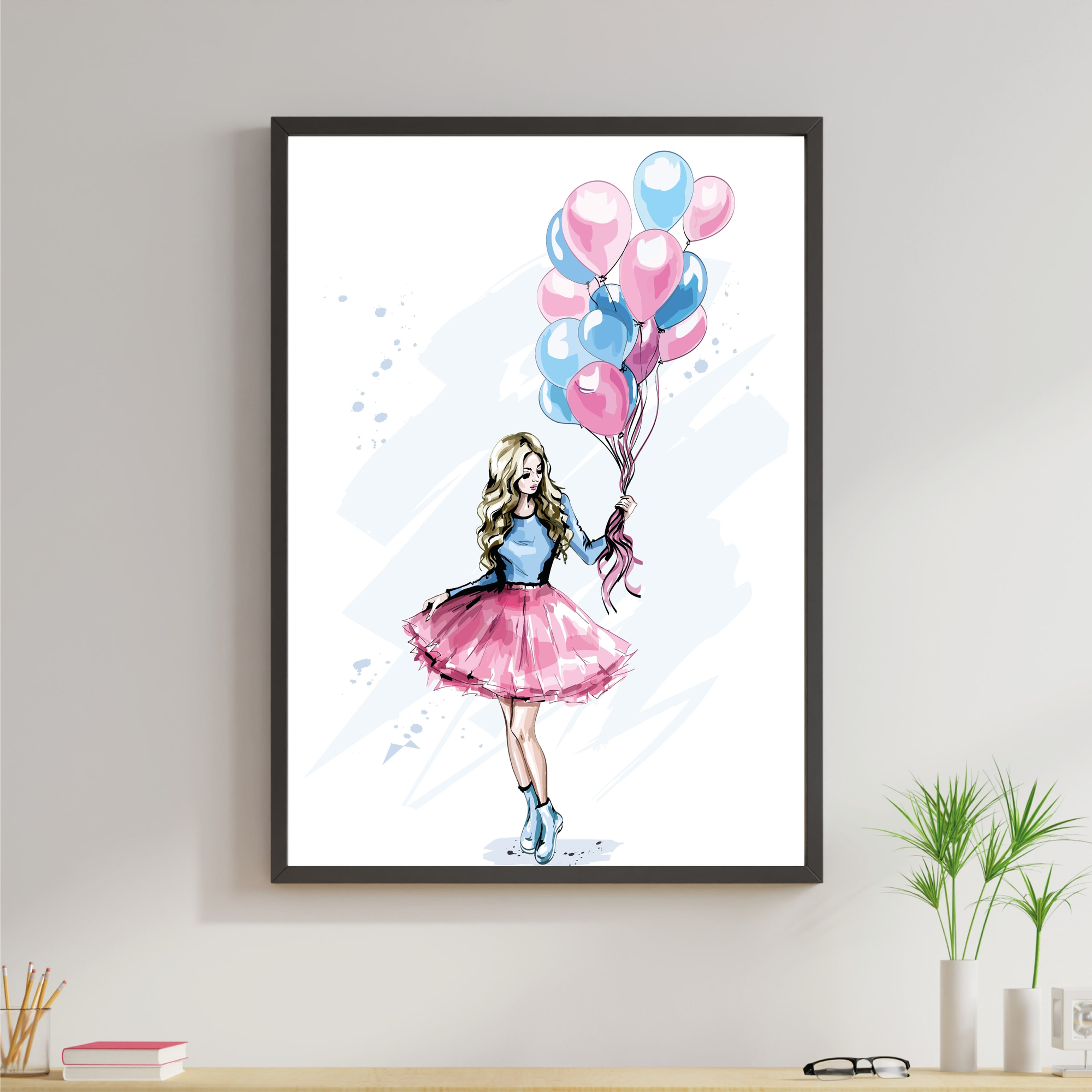 Moda - Mulher - Look - Balões - Rosa e Azul