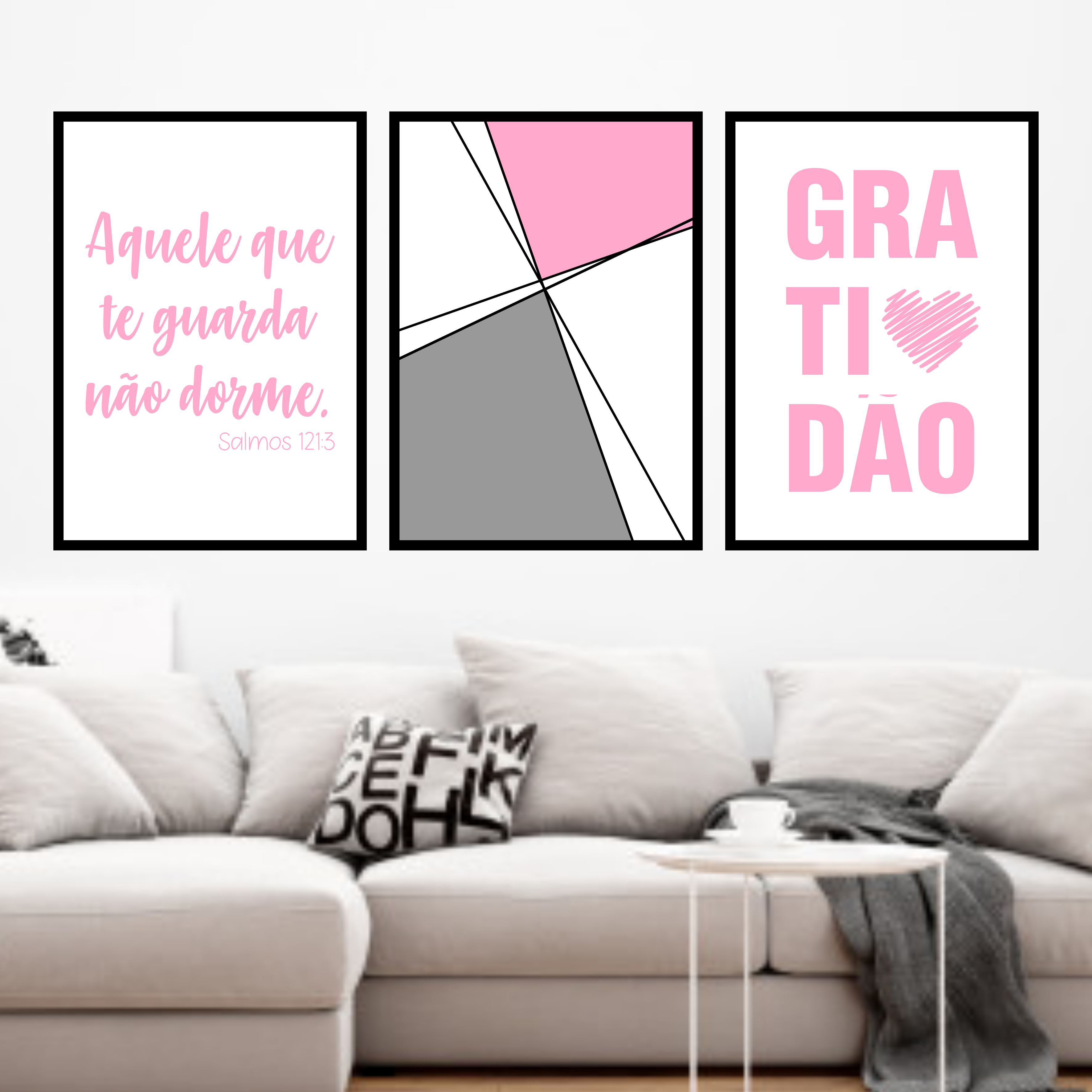 Aquele que te guarda não dorme - Geométrico - Gratidão - Rosa