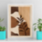 Arte Digital Imagem para Quadro Decorativo para Imprimir Abstrato Madeira Folhagem Folhas Marrom e Bege Pinus