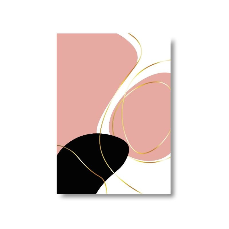 Abstrato - Rosa Preto e Dourado