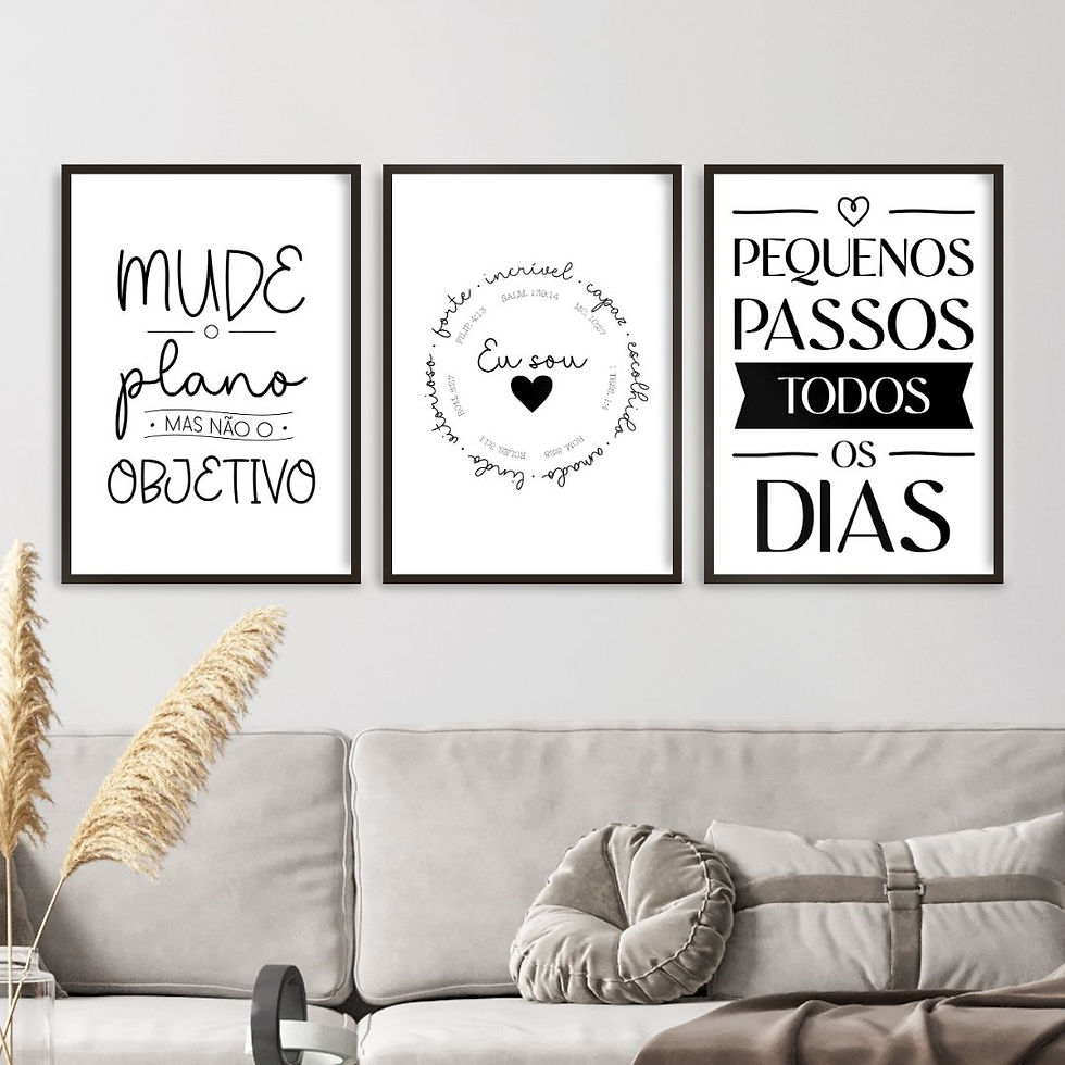 Arte Digital Imagem para Quadro Decorativo para Imprimir com frase Mude o plano mas não o objetivo - Pequenos passos
