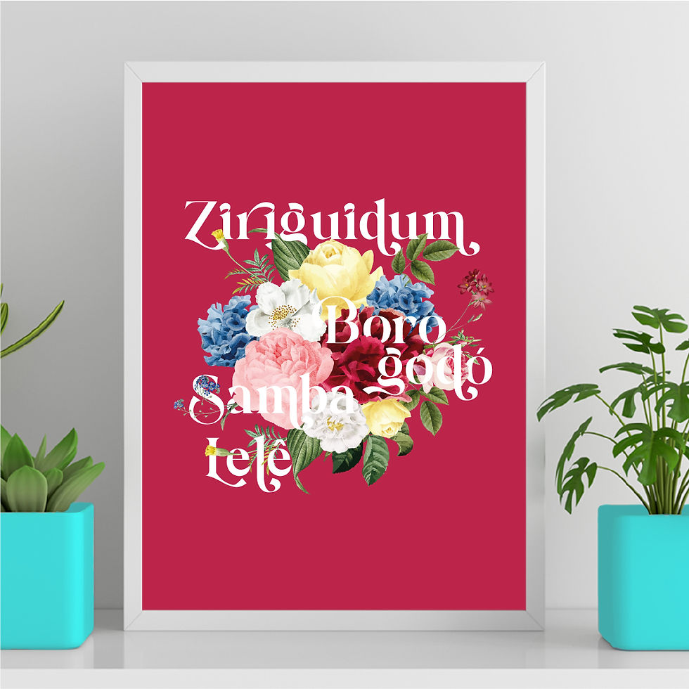 Miniatura: Ziriguidum Borogodó Samba Lelê - Flores fundo magenta