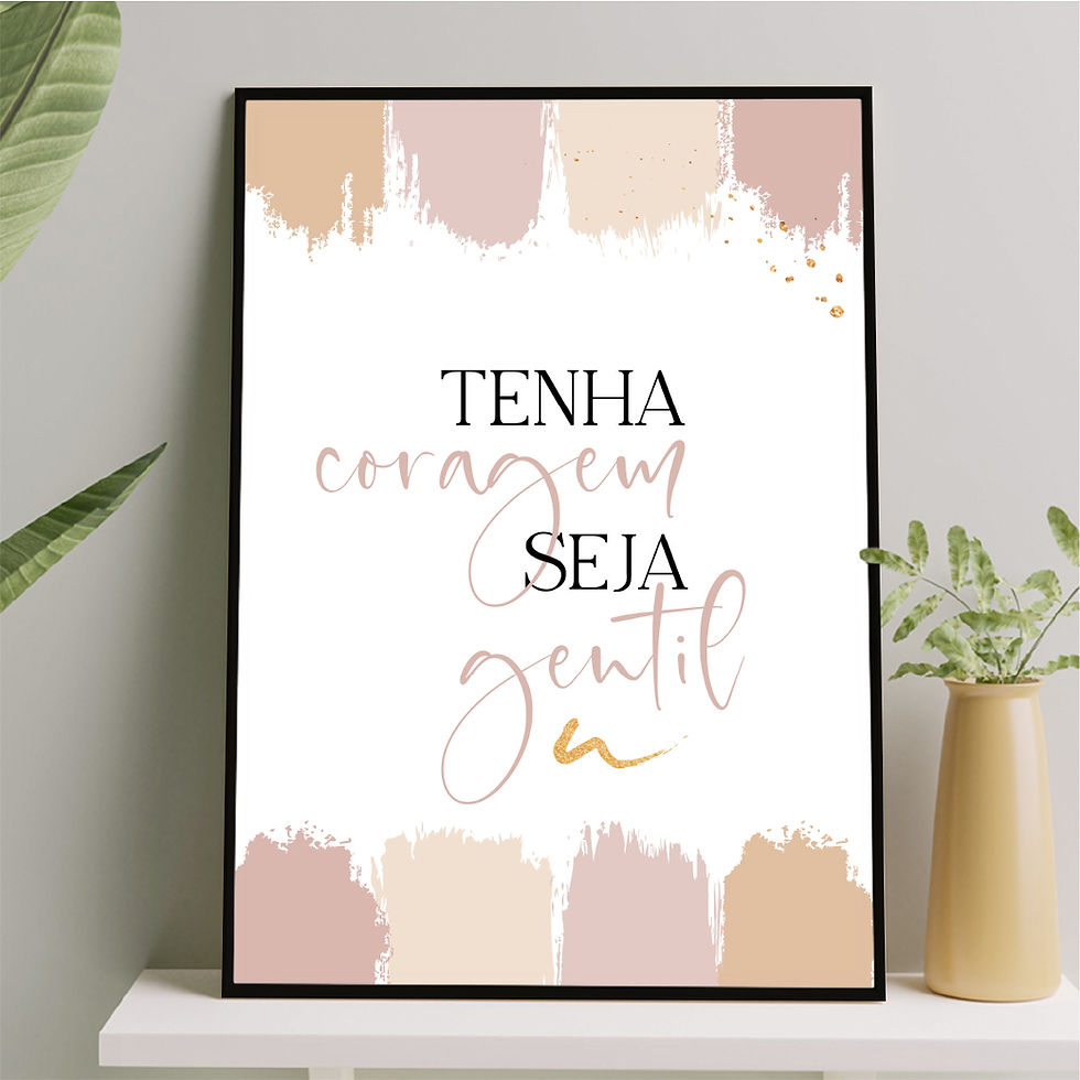 Miniatura: Tenha coragem Seja gentil - Nude e dourado