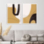 Arte Digital Imagem para Quadro Decorativo para Imprimir 2 Abstrato Linhas Marrom e Preto Luxo Chic