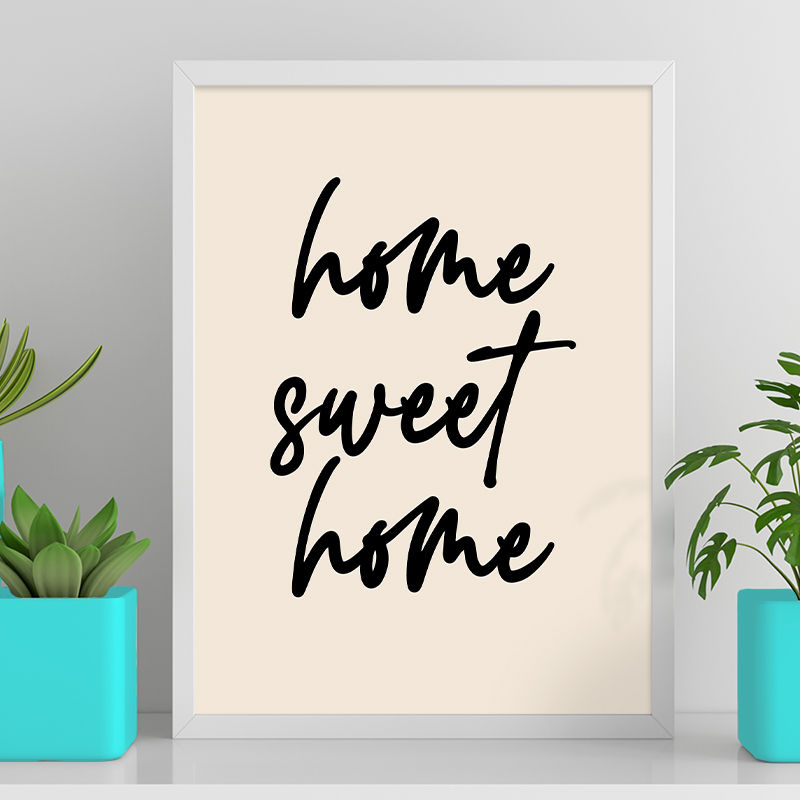 Miniatura: Home Sweet Home - Bege e Preto