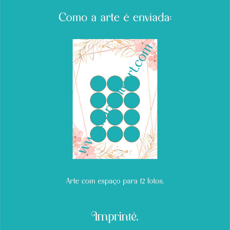 Miniatura: Flores Rosa e Dourado - 12 Fotos círculos