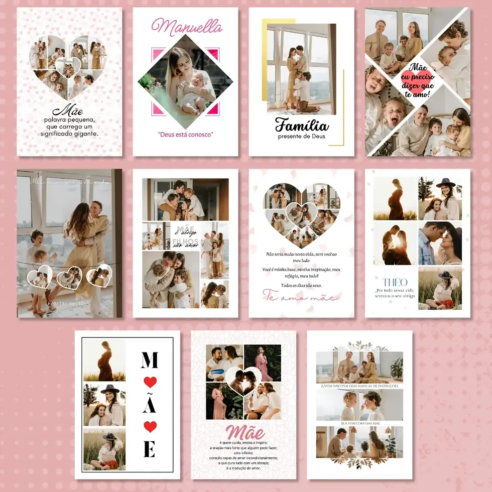 Miniatura: Artes Digitais Imagens para Quadros Decorativos com Fotos de Dia das Mães para Presente Lembrancinha para fazer em casa