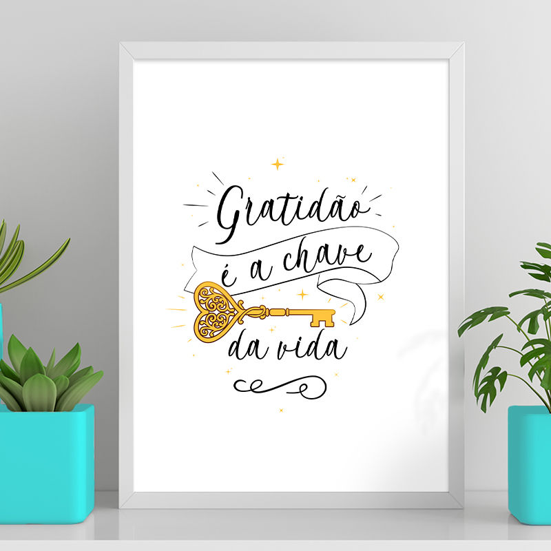 Miniatura: Gratidão é a chave da vida - Fundo Branco