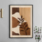 Arte Digital Imagem para Quadro Decorativo para Imprimir Abstrato Madeira Folhagem Folhas Marrom e Bege Pinus