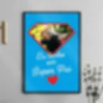Thumbnail: Arte Digital Imagem para Quadro Personalizado com fotos de Presente de Dia dos Pais para imprimir Template Canva Editável