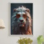Arte Digital Imagem para Quadro Decorativo para Imprimir de Leão Branco criado por IA Inteligência Artificial Contemporâneo