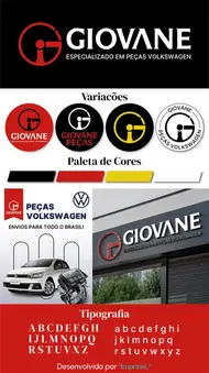 Identidade Visual Logotipo para Oficina mecânica automotiva carros vermelho e preto