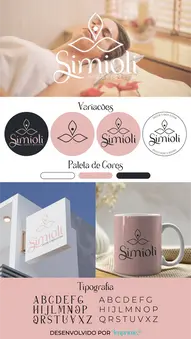 Criação de Logotipo Identidade Visual Logomarca de spa lazer bem estar casa de massagem simioli marca feminina rosa e branco