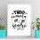 Miniatura: Arte Digital Imagem para Quadro Decorativo para Imprimir com frase Tudo começa com um sonho - Lettering Preto e Branco