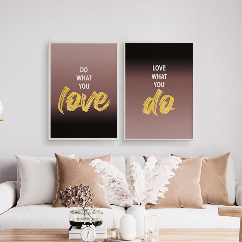 Miniatura: Do what you love - Love what you do - Degradê rosa e preto