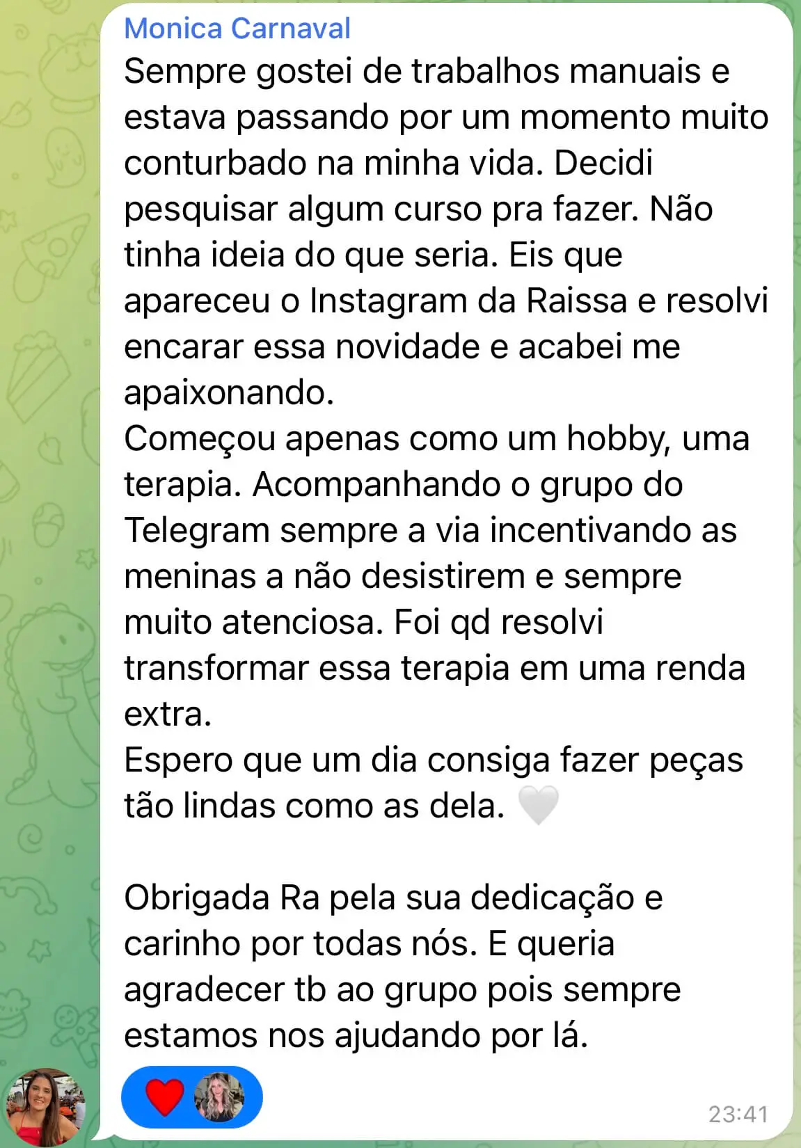 Depoimento de alunas do Curso a escola da resina mostrando que é lucrativo o ramo e dá pra ganahr mais de 5 mil reais com artesanato em resina