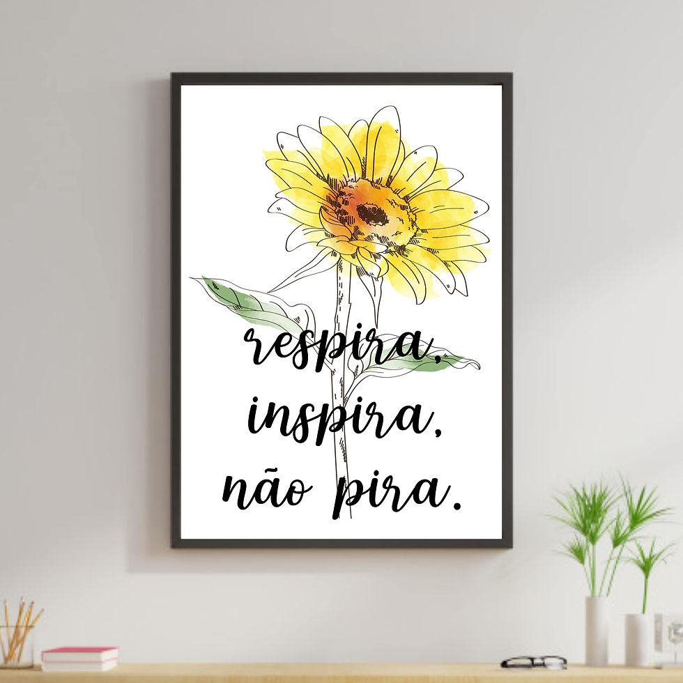 Girassol Aquarela - Respira Inspira Não pira