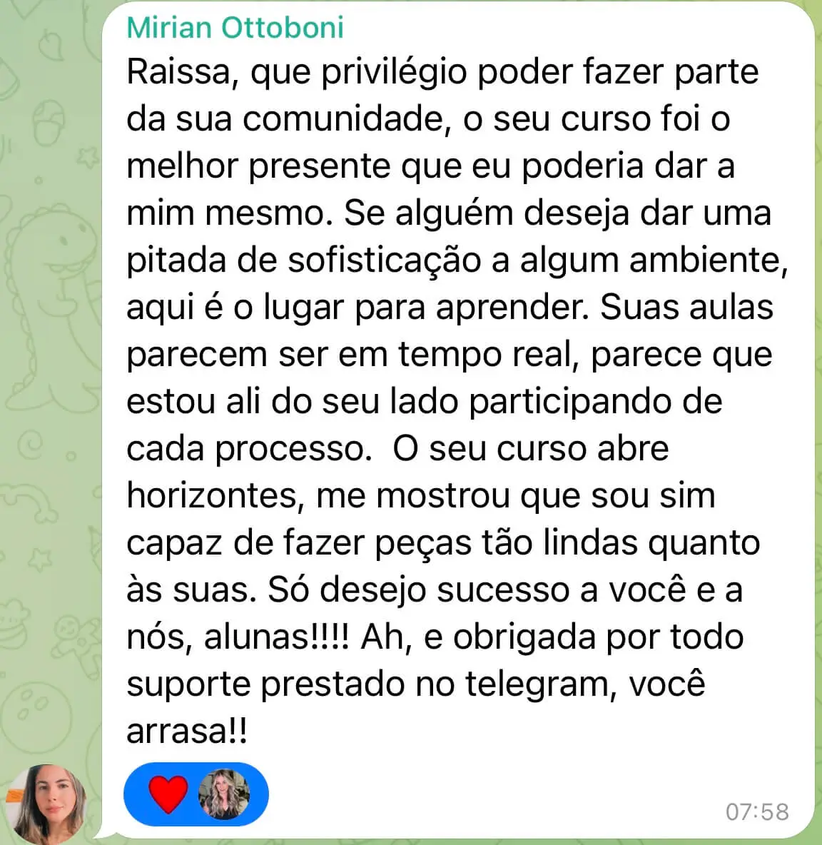 Depoimento de alunas do Curso a escola da resina online completo com certificado