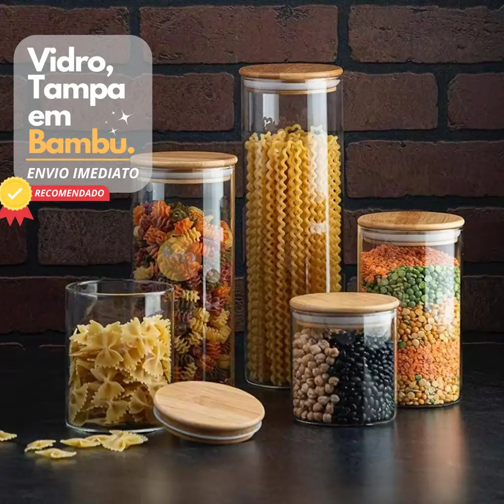 Potes de vidro com tampa de bambu para decoração de natal DIY fácil e barato