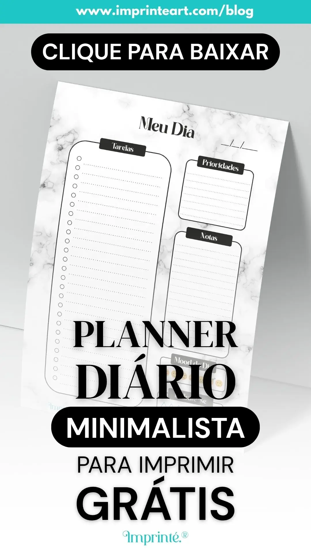 Planner Digital Minimalista Preto e Branco Grátis para Imprimir: Organize-se com Estilo