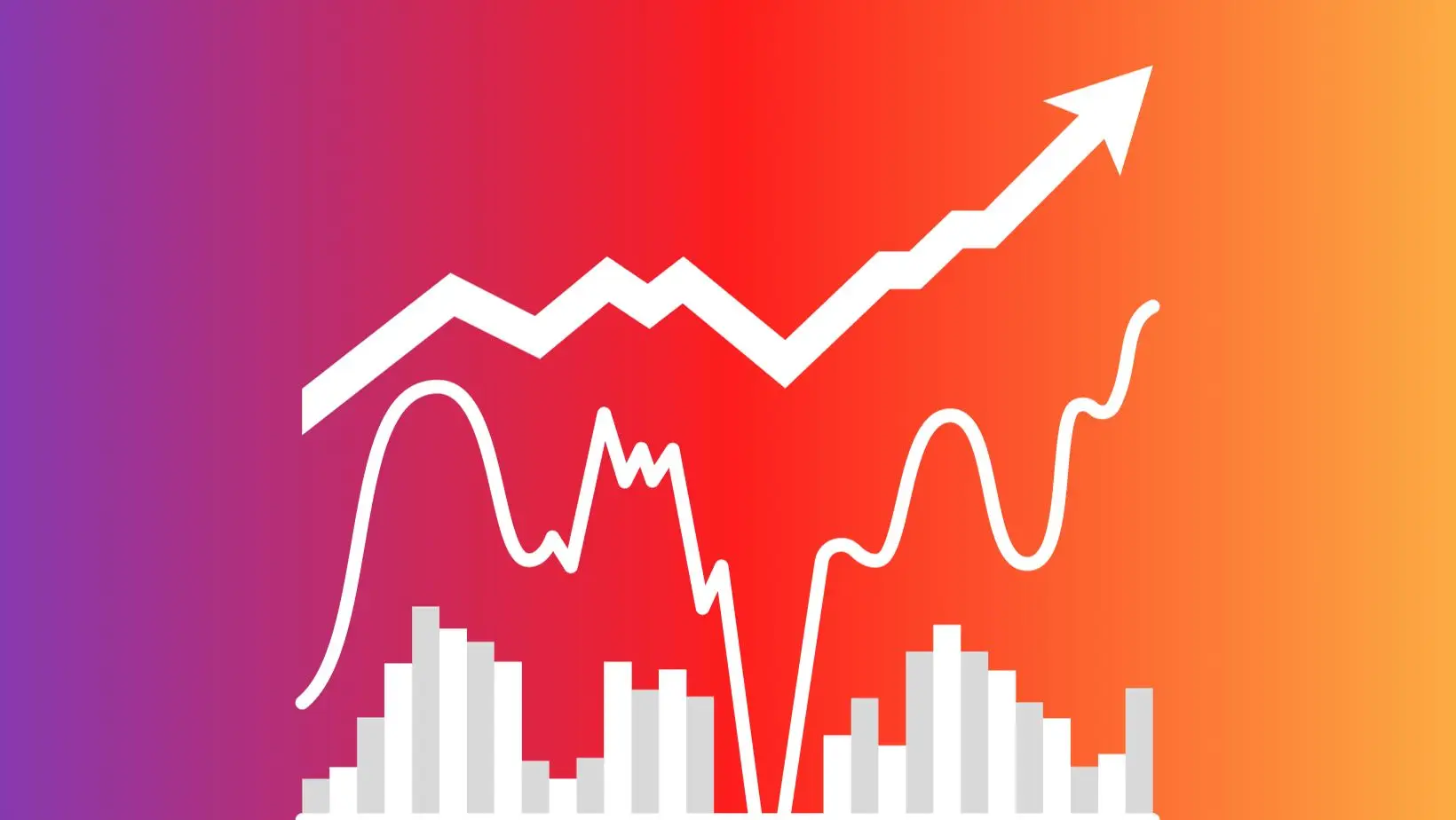Análise de Dados do Instagram e redes sociais. Fundo gradiente do instagram com gráfico na frente.