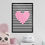 Miniatura: Arte Digital Imagem para Quadro Decorativo para Imprimir com frase Coração Rosa Listras Pretas Quarto Infantil de menina