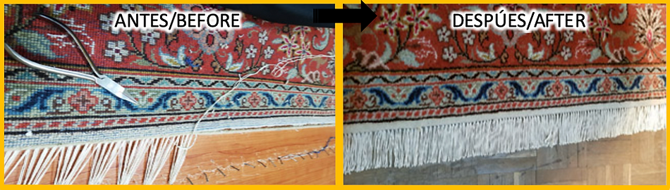 RESTAURACION DE ALFOMBRA PERSA Y ORIENTAL ECONOMICA DE FLECOS DAÑADOS