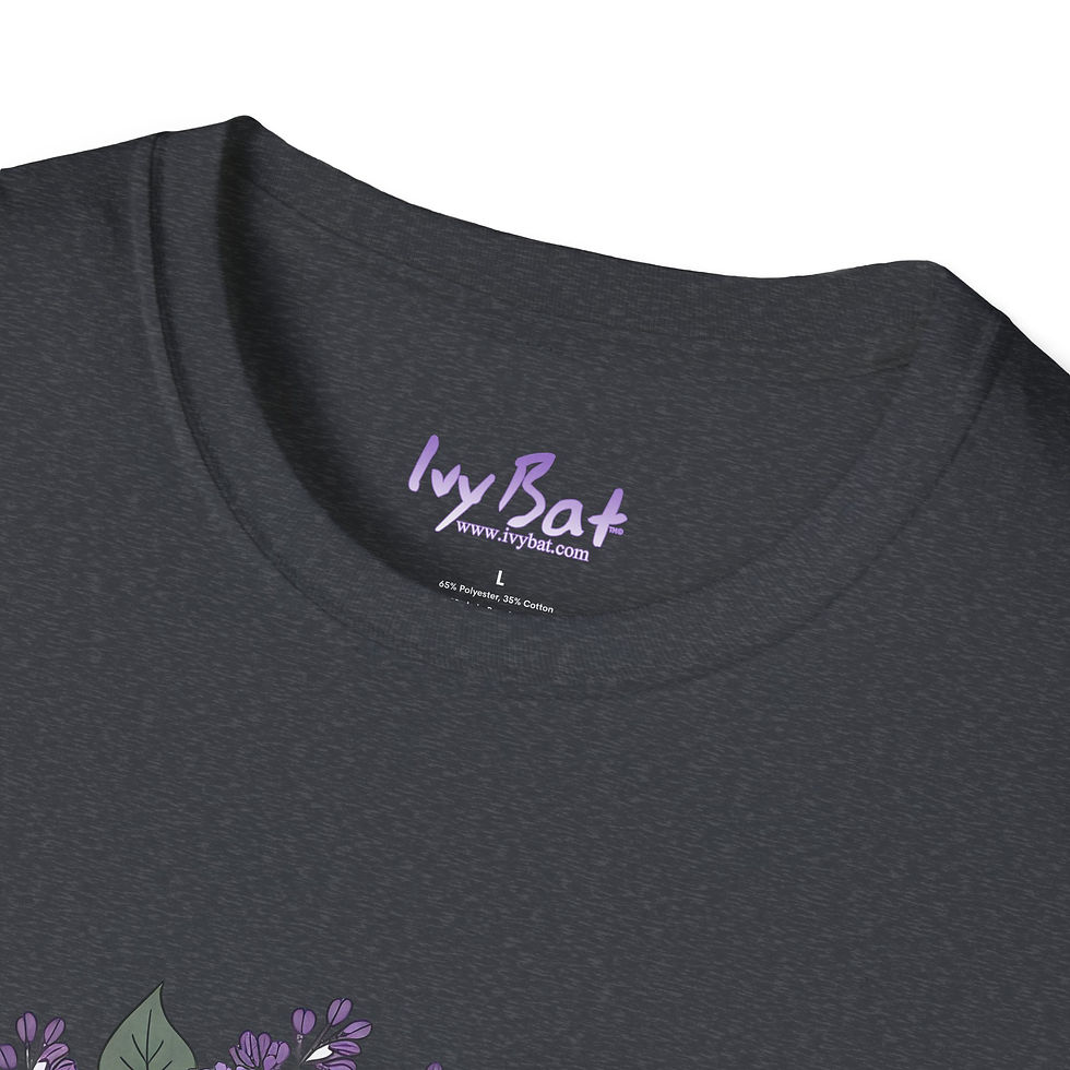 Thumbnail: Lavender Pentagram Floral T-Shirt — Ivy Bat Wiccan Witchcraft Pagan Symbol Tee