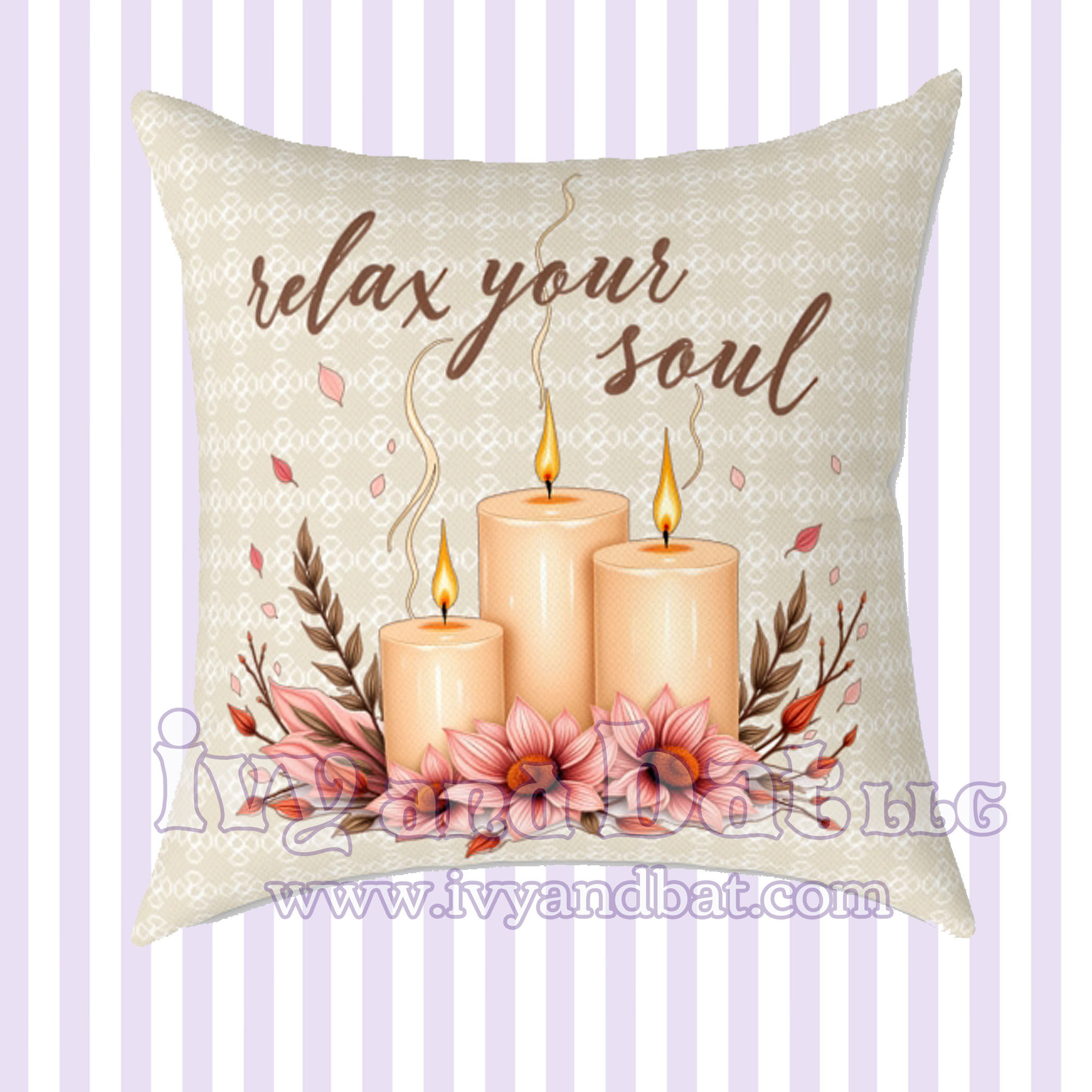 Floral Candles Square Pillow