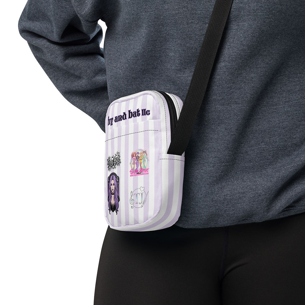 Thumbnail: Ivy and Bat Sticker Collage Utility crossbody bag