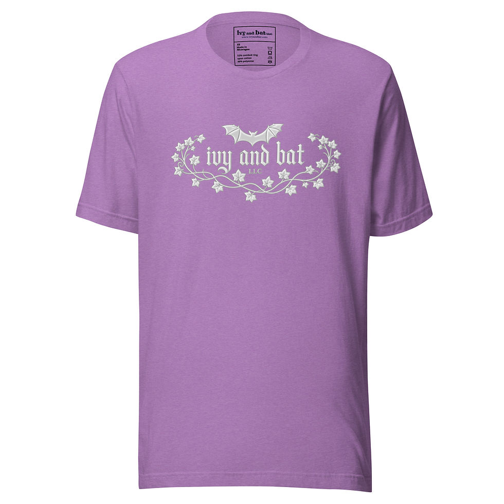 Thumbnail: Silver Ivy and Bat Vine Logo Unisex t-shirt