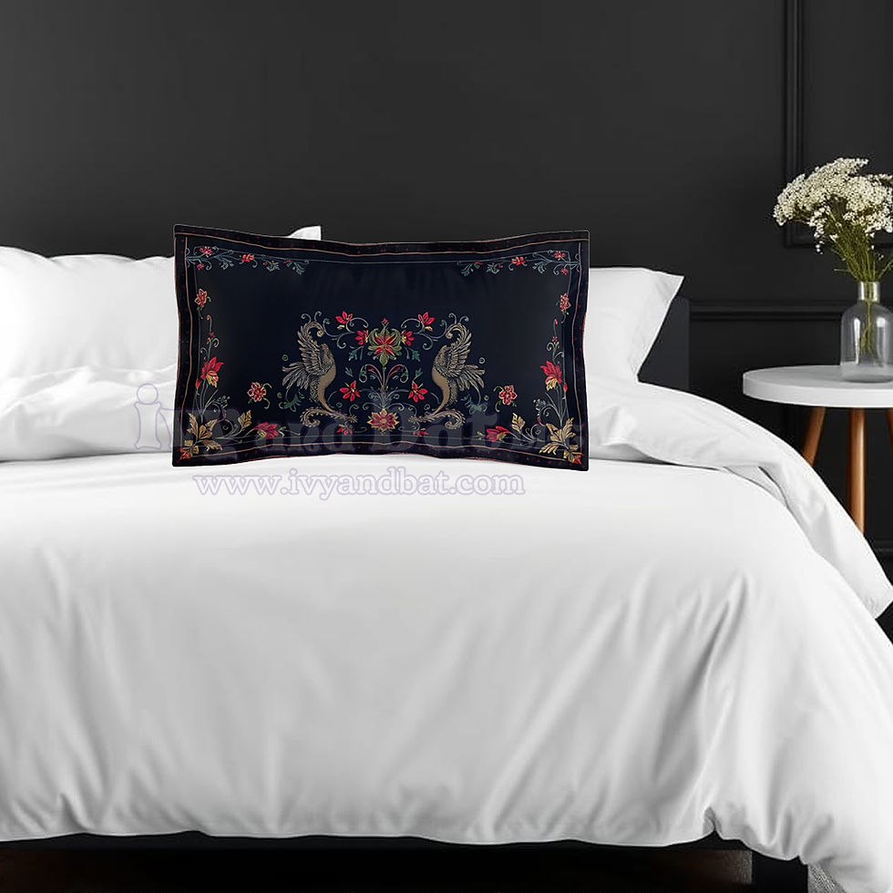 Elegant Gothic Floral Microfiber Pillow Sham,