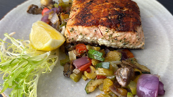 Mariniertes Lachsfilet