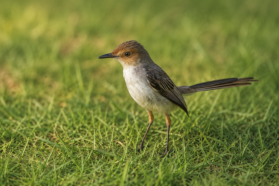 Truqui (Camaroptera brachyura), uma pequena ave insetívora muito comum em São Tomé e Príncipe, apreciada pelo seu canto melodioso e pela sua importância para a biodiversidade do arquipélago.