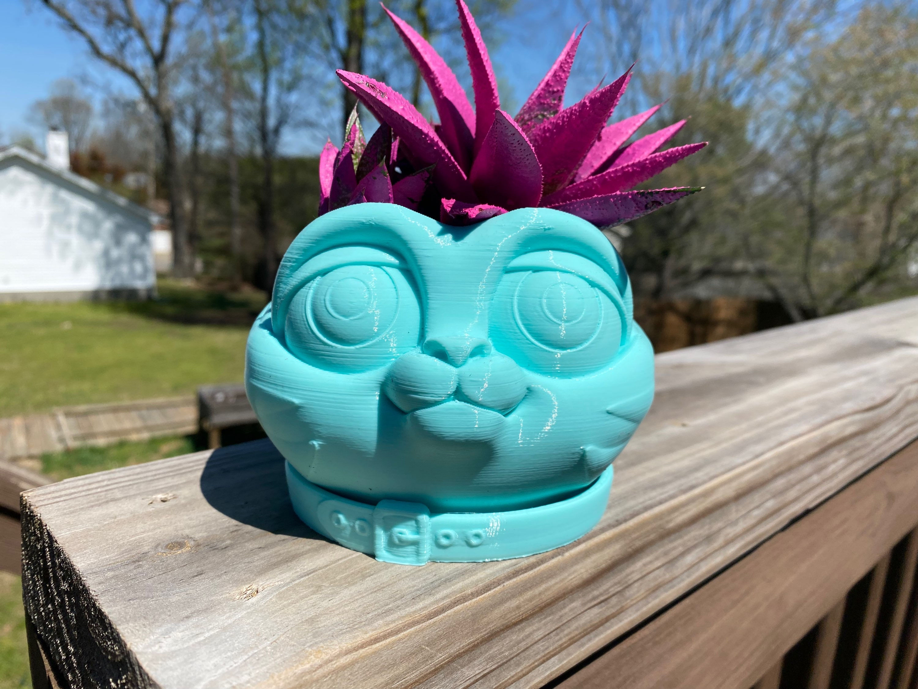 Cat Flower Pot with Tail Base