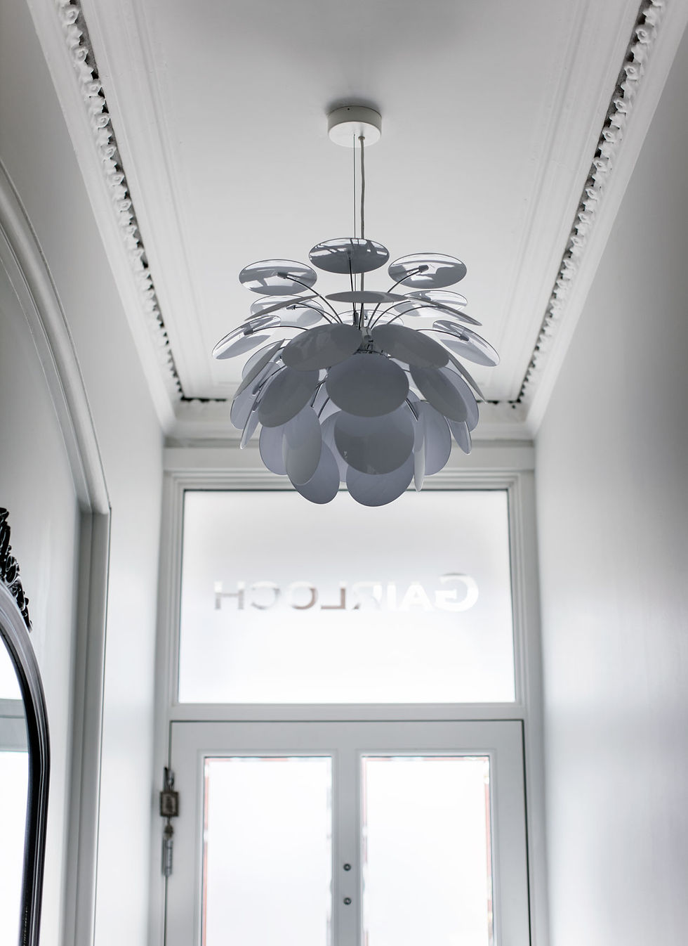 New modern lighting in a victorian house entrance