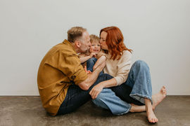 Holiday family photoshoot in a Portland photography studio