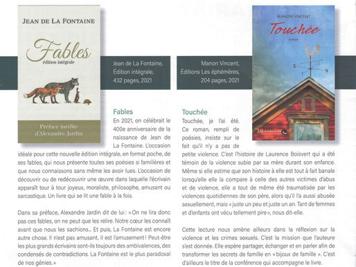 Touchée (2021) un roman qui se dévore