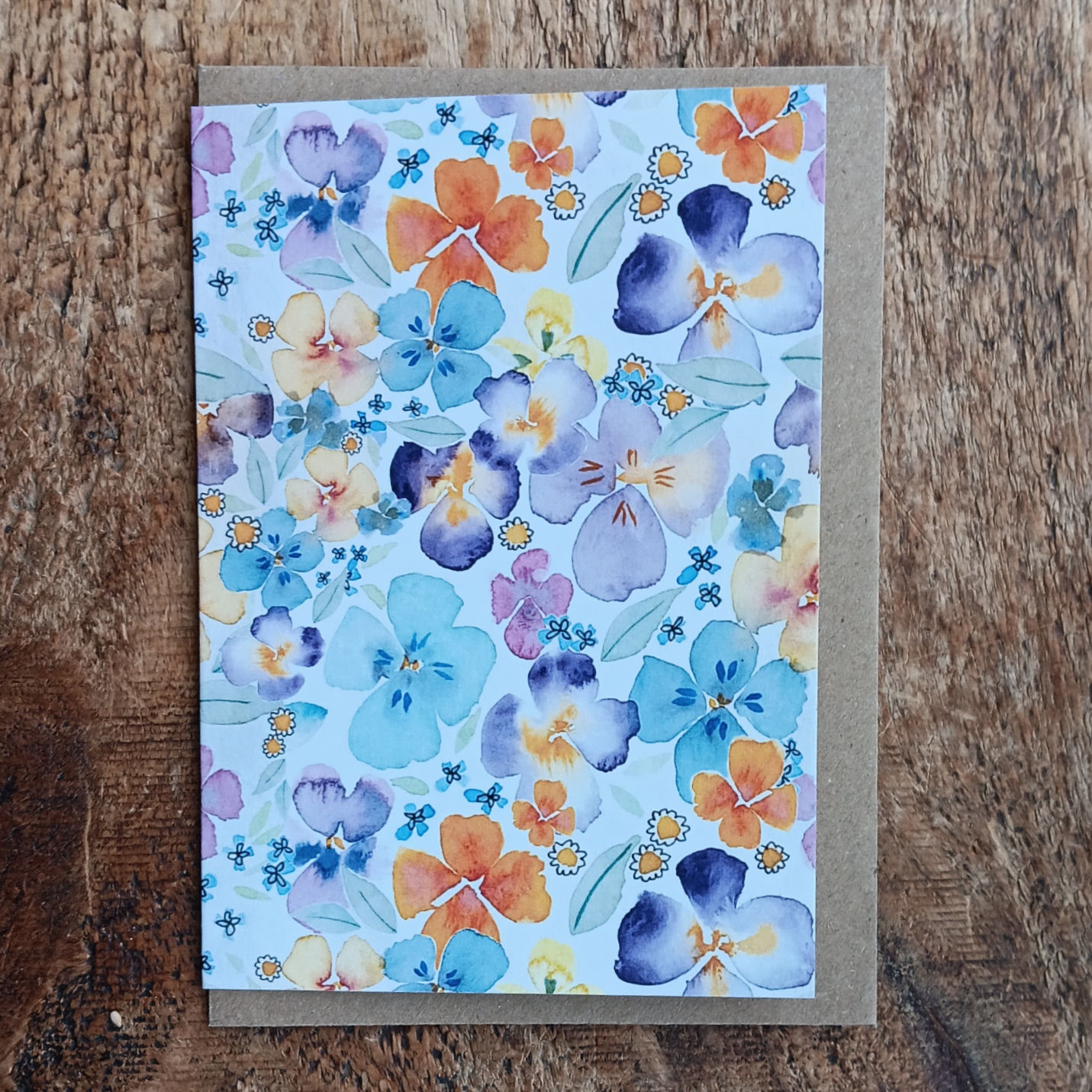 Pansies - A6 Greetings Card