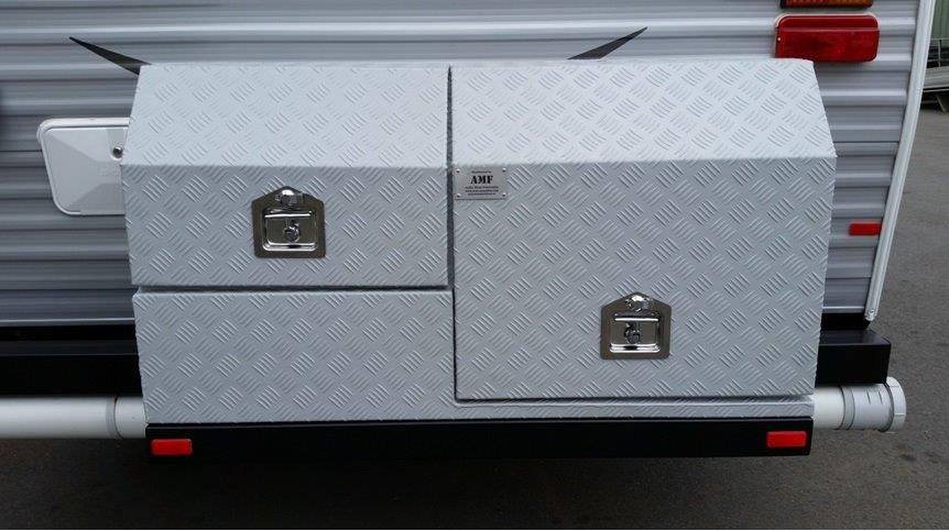 A - Frame Box White on back of Motor Hom