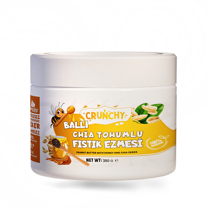 Mustang Nutrition Crunchy Ballı Chia Tohumlu Fıstık Ezmesi 350 g