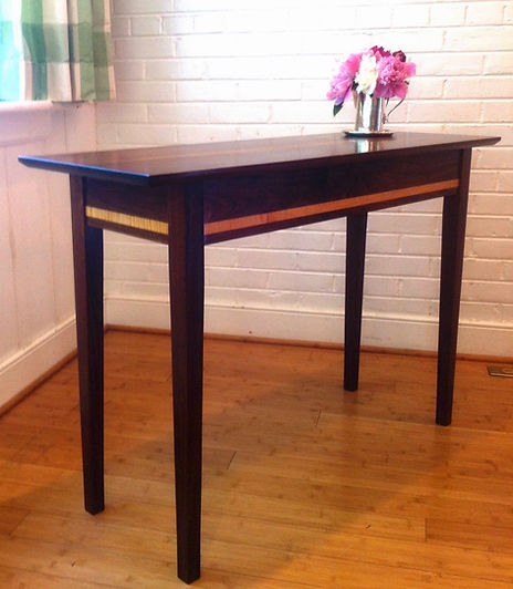 Hall Table in Walnut and Curly Maple