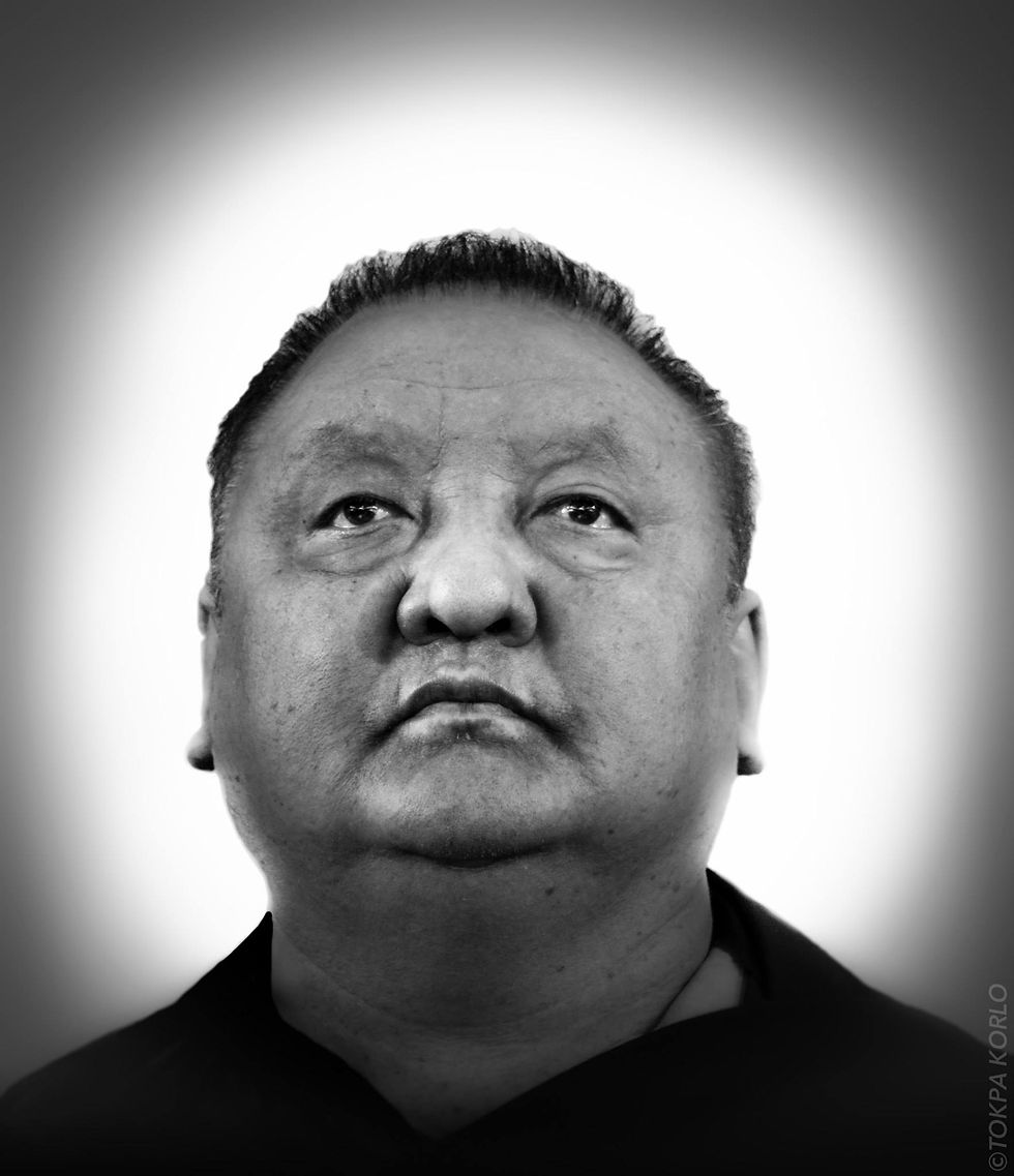 Quiet gathering photographed from floor level — Dhagpo Kagyu Ling, Dordogne, France — February 2015 — A Day of Gratitude — photograph by Tokpa Korlo