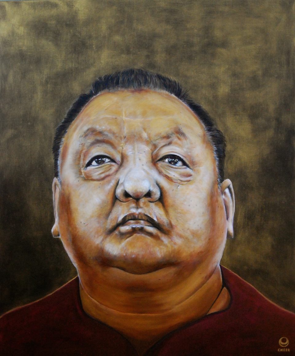 Painterly portrait by Frank Scheer, based on the original photograph by Tokpa Korlo entitled “Pure Vajra”