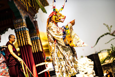 Photograph from MONLAM - It Begins With A Dance — Bodh Gaya, Bihar, India — December 2015 — photograph by Tokpa Korlo