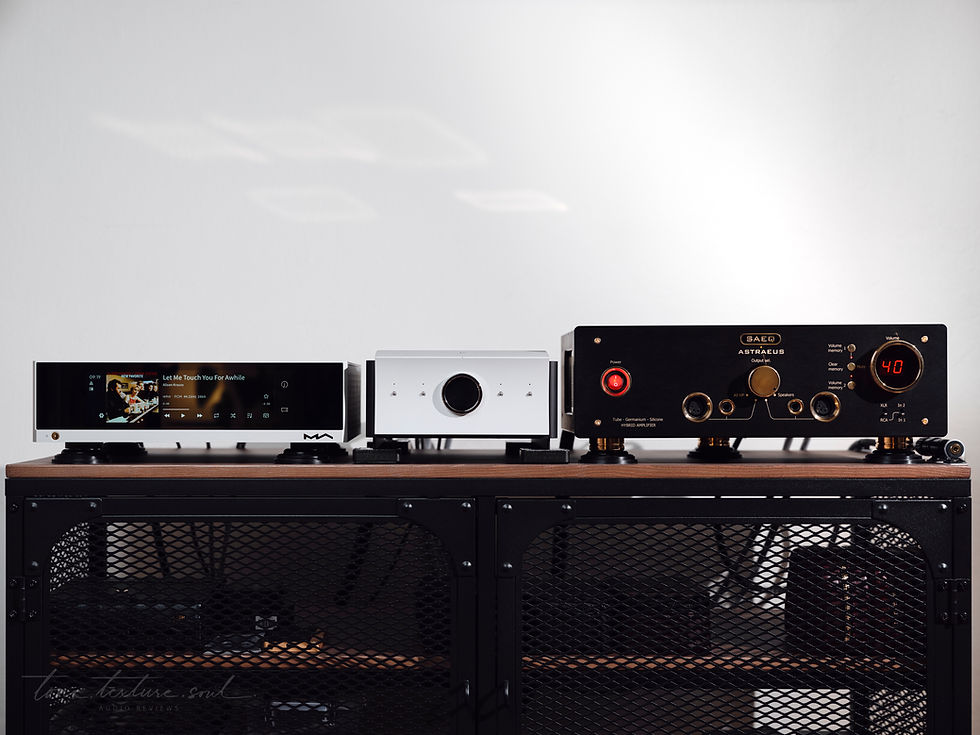 Matrix streamer, Mola Mola DAC and SAEQ amplifier used for cable testing