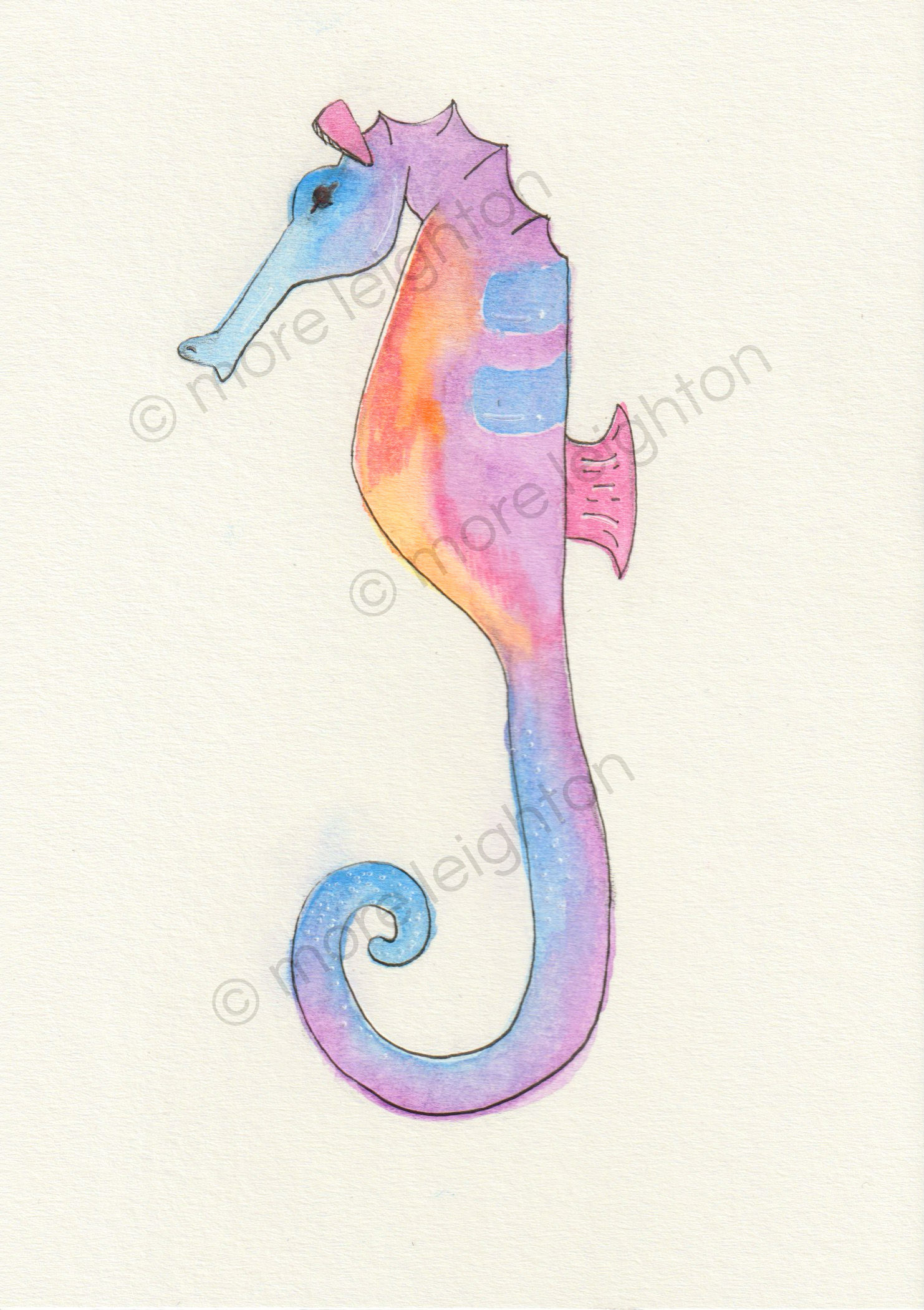 Seahorse in Watercolor