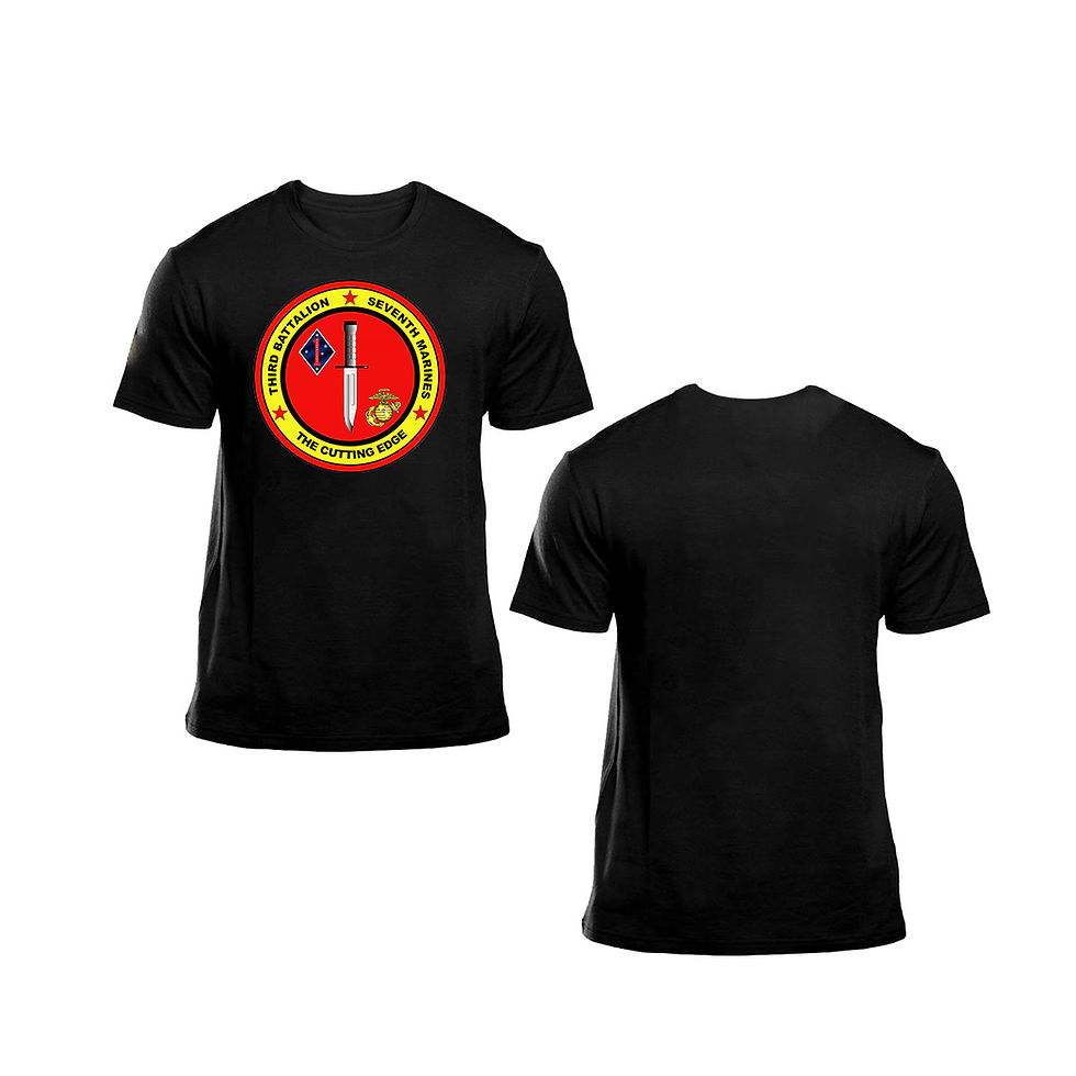 3/7 Front Logo Black T-Shirt